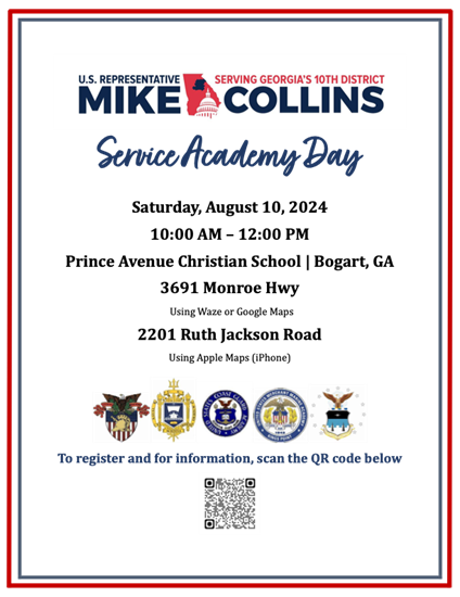 Service Academy Day on Saturday, August 10, 2024 in Bogart, GA