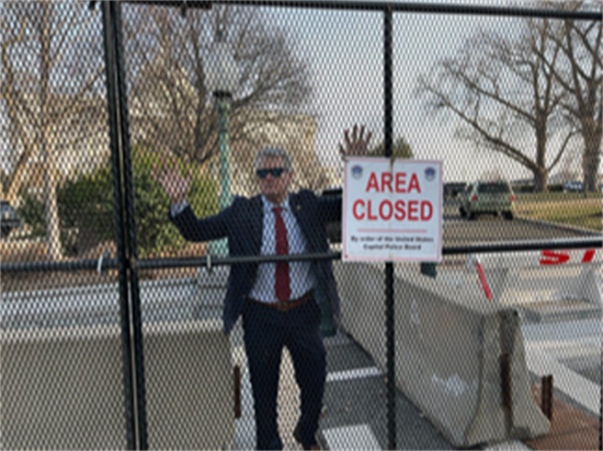 mike at the fence